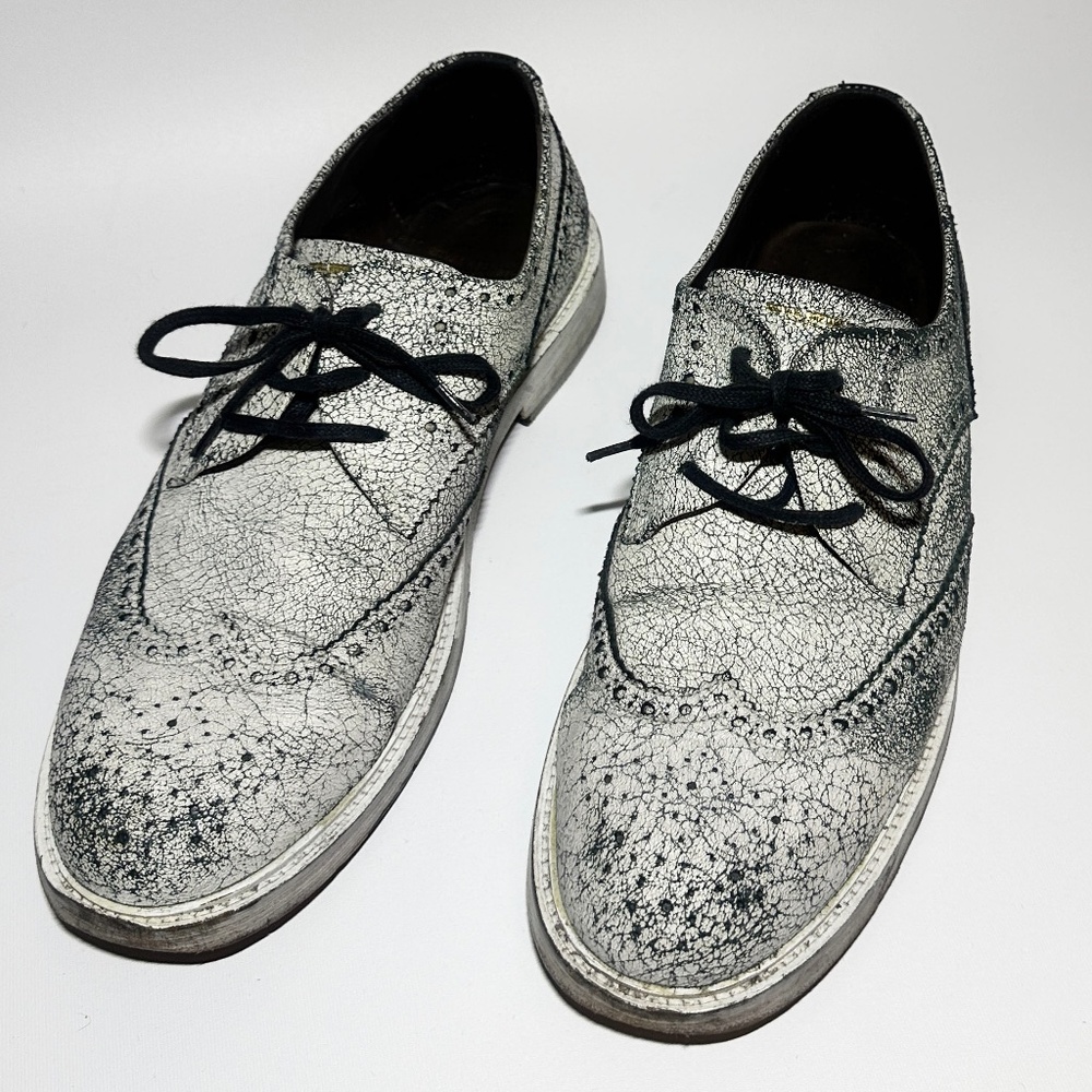 Royal Republiq: Leather Crackle Brogue Shoe - Mens EU 45/US 11.5